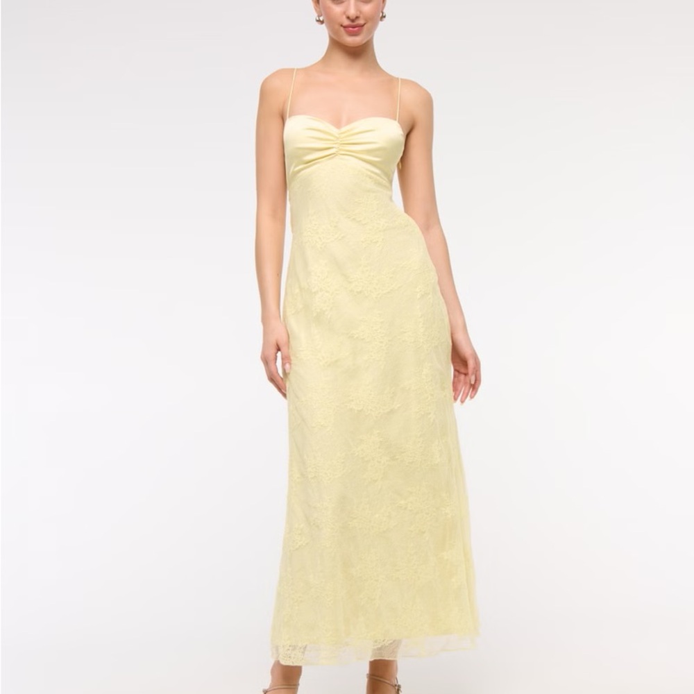 Abercrombie & Fitch Yellow Strapless Sweetheart Gown